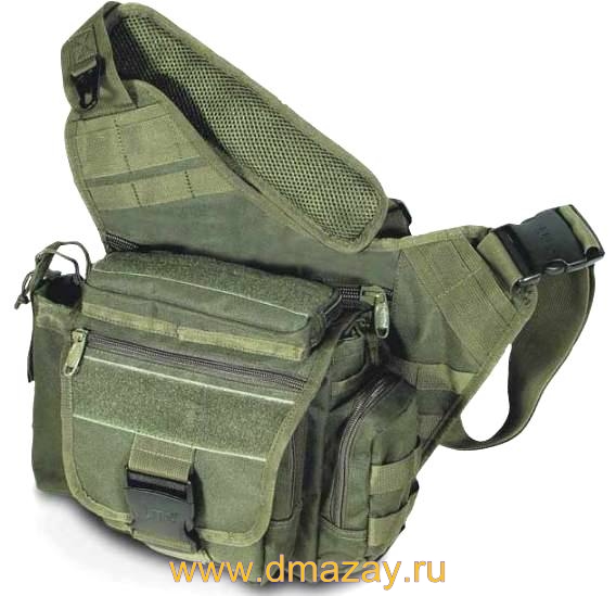 Тактическая сумка на плечо Leapers (ЛИПЕРС) PVC-P218G зеленая UTG® Multi-functional Tactical Messenger Bag OD Green
